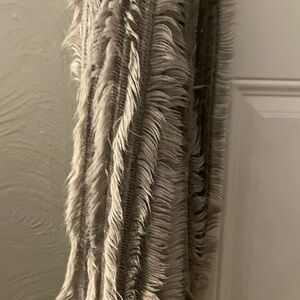 Gray Faux Fur Scarf